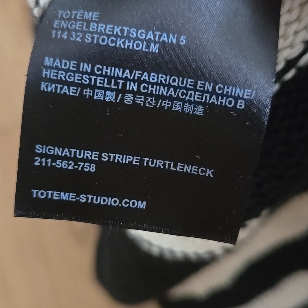 Toteme Signature Striped Turtleneck Sweater, XS, GUC, Wool Blend, Quiet Lux - Picture 8 of 9